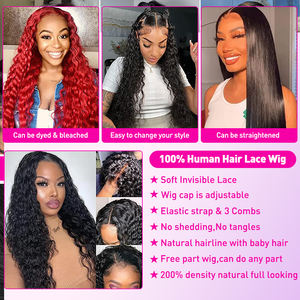 פאת שיער הודי גולמי מתולתל, פאת תחרה קדמית מלאה באורך 30 אינץ', ספק פאות סיטונאי, פאת שיער אנושי בתולי פרואני גולמי ללא דבק 12A - Product Image 6