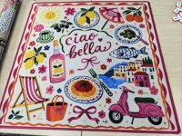 Tapis de jeu de Mahjong coloré de style méditerranéen et américain de 31,5 pouces, antidérapant, pour la maison et les fêtes