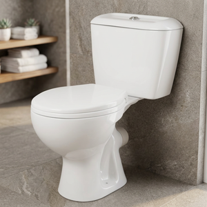 Inodoro de Cerámica de Dos Piezas de Calidad Europea, Inodoro de Piso para Baño, Sanitario - Product Image 4