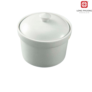 Azucarero de 3 "OEM del fabricante-Azucarero blanco de cerámica con tapa Restaurante Hotel de servicio de alta calidad - Product Image 1
