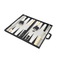 Juego de Ajedrez y Backgammon Magnético 2 en 1 Portátil de Madera de 18 Pulgadas, Producido Directamente en Fábrica, Juego de Backgammon de Cuero PU