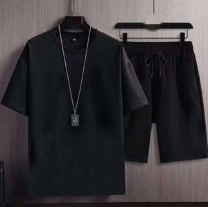 ชุดเสื้อยืดแขนสั้นพิมพ์ลายภูเขาหิมะสำหรับผู้ชาย สไตล์เ<span class=keywords><strong>ก</strong></span>าหลี ทรงเข้ารูป แบบสองชิ้น รับผลิตตามสั่ง - Product Image 2