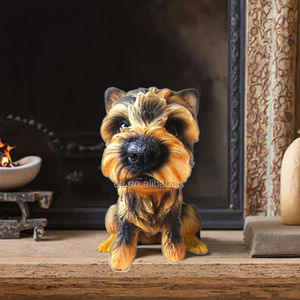 मिनी राल यॉर्क की प्रतिमा बैठे पिल्ला लाक्षणिक यॉर्कशायर टेरर मूर्तिकला - Product Image 1