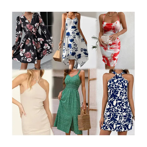 Robe midi décontractée pour femme, col rond, manches courtes, couleur unie, respirante, en coton tissé et fibre de bambou, pour tous les jours, style printemps - Product Image 2
