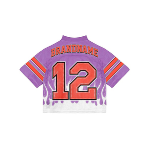 เสื้อยืดผู้ชายโอเวอร์ไซส์ผ้าเจอร์ซีย์ผ้าตาข่ายพิมพ์ลายวินเทจอเมริกันฟุตบอล - Product Image 5