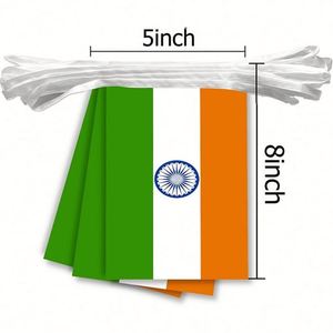 Guirnalda de Banderines Personalizada al por Mayor, Bandera de la India con Cuerda Naranja, Blanca y Verde, Decoración Hindú para Eventos Nacionales - Product Image 2