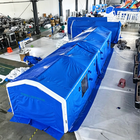 Abri gonflable extérieur de grande taille, modulaire, à colonnes d'air, pour secours d'urgence, imperméable, résistant au feu, tente de réception pour événements