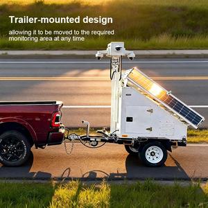 Remorque de vidéosurveillance solaire mobile 6m avec mât manuel pour chantier de construction - Product Image 4