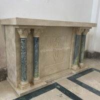 Table et chaire d'autel d'église en marbre religieux catholique sculpté à la main moderne