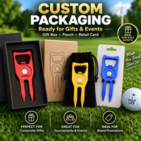 Alat Golf Kemasan Khusus dengan Kotak Hadiah, Kantong, Kartu Retail, Merchandise Promosi Turnamen/Acara, Alat Divot Golf