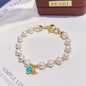 2025 New Natural <b>Freshwater</b> <b>Pearl</b> Fashion Minimalist <b>Bracelet</b> for Girls Handmade with Fu Character One Piece Hair - Product Image 4