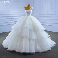 Rsm67451 Свадебные платья с низким вырезом 2022 Простые Свадебные платья на одно плечо с бисером и кружевом