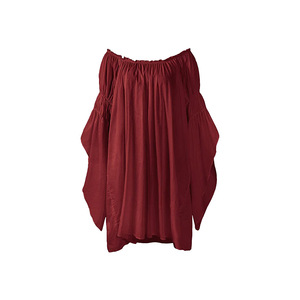 Blusa de gasa con hombros descubiertos para mujer, top elástico asimétrico, disfraz de Halloween, ropa para fiesta de cosplay - Product Image 4