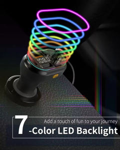 <span class=keywords><strong>Adaptateur</strong></span> émetteur FM pour voiture BT5.0 Lecteur MP3 Radio, 20W Type C PD 3.0 Fast <span class=keywords><strong>USB</strong></span> Car Adaptador Cargador - Product Image 3