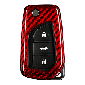 Funda de Fibra de Carbono T-Carbon para Llave de Coche Toyota <span class=keywords><strong>Corolla</strong></span> Camry Highlander <span class=keywords><strong>Corolla</strong></span> RAV4, Protector de Llave Remota para Llave Plegable - Product Image 6