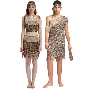 Adultos indio primitivo salvaje Cosplay Unisex puesta en escena disfraces estampado de leopardo Sexy Halloween africano Tribal disfraces - Product Image 5