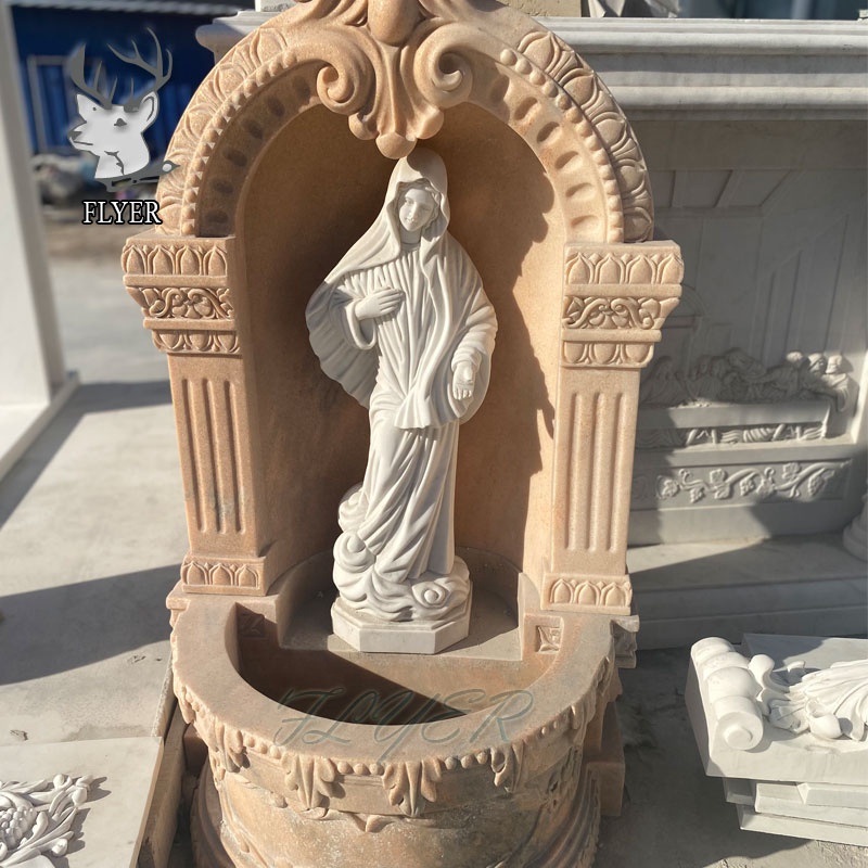 Домашняя Религиозная католическая мраморная статуя Богородицы мраморная стена фонтан