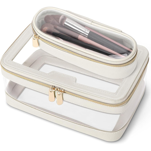 Estuche de Maquillaje de Viaje, Estuche Cosmético Transparente, Bolsa de Belleza Impermeable, Organizador de Maquillaje para Mujer, Bolsa de Maquillaje de Vinilo - Product Image 1