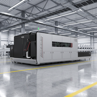 Machine de découpe laser à fibre à couverture intégrale 4015S avec table d'échange, commande Cypcut, refroidissement par eau, découpeuse CNC pour tôles et plaques métalliques