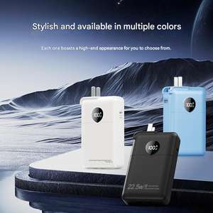 PD20W Schnellladung 10000mAh Ultraflache Typ-C 2-in-1 Powerbank LED-Anzeige Tragbarer Li-Polymer-Akku AC-Stecker Logo Anpassbar - Product Image 5