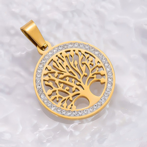 Colgantes DIY de estilo vintage, chapados en oro, antideslustre, con motivos de Sol, Luna, Estrella, Ópalo, Árbol de la Vida, Árbol del Norte y Moneda del Diablo, en formas cuadrada y rectangular - Product Image 2