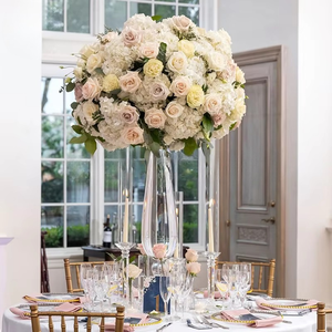 Vaso di Fiori <span class=keywords><strong>in</strong></span> <span class=keywords><strong>Vetro</strong></span> Trasparente a Prezzo di Fabbrica, <span class=keywords><strong>Centrotavola</strong></span> per Matrimoni, Decorazione da Tavola - Product Image 2