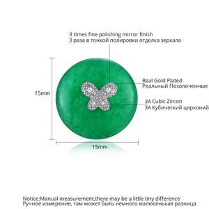 LUOTEEMI gioielli di moda per feste di matrimonio Design elegante orecchini a bottone in giada attraenti per le donne - Product Image 2