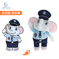 UYEAH OEM ODM CE CPC EN71 Peluche Éléphant Personnalisée en Forme de Dessin Animé, Cadeau, Peluche Éléphant Mignonne et Douce, Poupée Animale en Peluche Personnalisée