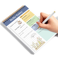 Libreta de Planificación Diaria Personalizada A5 en Inglés, Cuaderno con Espiral, Agenda Portátil, Diario con Lista de Tareas, 104 Páginas
