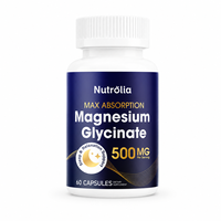 Faible MOQ, OEM, Complément de glycinate de magnésium, Marque privée, Capsules de suppléments de magnésium 500mg