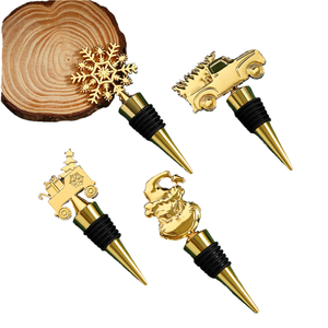 Bouchon de bouteille de vin en métal créatif JB293, cerf amusant et Père Noël, décoration de sapin de Noël, idée cadeau - Product Image 4