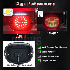 Feu Arrière LED OVOVS à Lentille Fumée avec Éclairage <span class=keywords><strong>de</strong></span> <span class=keywords><strong>Plaque</strong></span> d'Immatriculation pour Moto Harley Davidson - Product Image 4