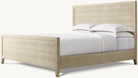 Meubles de chambre à coucher au design moderne de style nordique Lit double en bois de chêne