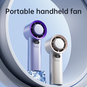 Hot Selling USB <b>Handheld</b> <b>Fan</b> Mini Portable LCD Display Rechargeable Factory Turbo <b>Fan</b> Office Student Small Electric Ventilador - Product Image 3