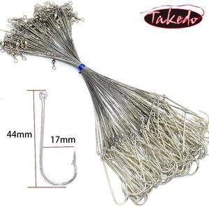 สายเบ็ดตกปลา TAKEDO แบบหนา สีเงิน พร้อมตะขอเกี่ยว สายเหล็ก พร้อมตัวหมุนและหมุด ป้องกันการ<span class=keywords><strong>กัด</strong></span> สายเบ็ดตกปลาเหล็ก - Product Image 4