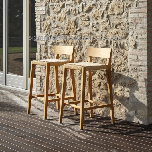 Lovely Design New Arrival Home Bar Outdoor Patio Furniture Teak Wood Bar Stool