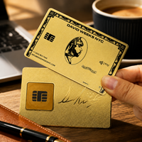 Kartu Nama Bisnis NFC Logam Premium Berlapis Emas dengan Tag Kode QR untuk Profesional Jaringan Pintar, Eksekutif, Hadiah