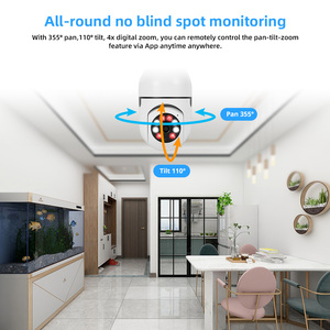 Kerui 2.4G Wifi Không Dây Ánh Sáng Bóng Đèn Máy Ảnh 2MP Giám Sát IP Máy Ảnh Trong Nhà PTZ Máy Ảnh 360 ° <span class=keywords><strong>Home</strong></span> An Ninh Với 32G Thẻ SD - Product Image 5