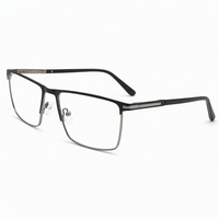 Monture de lunettes vintage rétro semi-cerclée en métal, lunettes optiques unisexe 58-18-150, branches en acétate