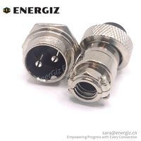 Conector Circular Hembra de 2 Pines GX16 de 16 mm de EnerGiz Electronics, Enchufe de Cable EG-GX16-A-2-S para Soldar, para Diversas Aplicaciones