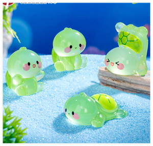 3d Big Glowing Colorful Resin Turtles Cartoon Cute Luminous Lucky Charm Terrarium Miniature Figure Very Small for Mini Blind Bag - Product Image 4