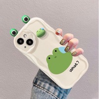 Pour iphone 7 Plus 8 Plus X XS XR XS MAX 11 12 13 14 Plus 15 Pro Max Belle Mignon 3D Solide Dessin Animé Grenouille Ours Lapin coque de téléphone