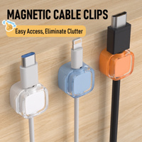 Clips magnétiques pour câbles, organisateur de câbles, support de câbles adhésif puissant pour bureau, gestion des câbles USB de téléphone