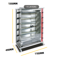 Machine Rôtissoire Commerciale Professionnelle 8 Broches, Four à Rôtisserie de Restaurant, Rôtissoire à Poulets OEM, Vente en Gros Directe Usine