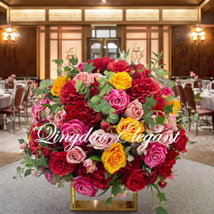 Bola de flores artificiales para decoración de boda, centro de mesa grande, flor de pasillo, amarillo, rojo, rosa, Rosa - Product Image 6