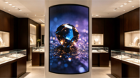 Mur d'affichage LED transparent P6.25 pour intérieur, idéal pour les grandes installations commerciales sur verre, publicité numérique et narration de marque