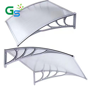 Khung Nhôm Màu Đen Khung Cửa Cong Bên Ngoài Mái Che Bằng <span class=keywords><strong>Polycarbonate</strong></span> Ô Tô Tấm Lợp Mái Che Mưa Chống Nắng Pc Màu Trơn - Product Image 6