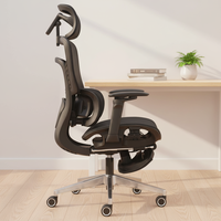 Chaise de bureau de direction ergonomique en tissu maillé noir de haute qualité, design moderne, avec fonctions de massage, repose-pieds rétractable