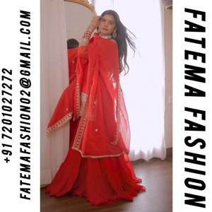 Trajes Sharara Tradicionales Hindúes y Pakistaníes para Mujer, Salwar Kameez de Georgette Sintética, Última Colección para Festivales - Product Image 5