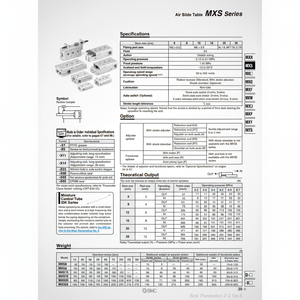 Table coulissante pneumatique SMC MXS25-75B - Product Image 1
